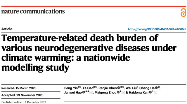 BOB体育半岛登录我院阚海东课题组联合研究揭示气候变暖将加剧我国神经退行性疾病死亡负担(图1)